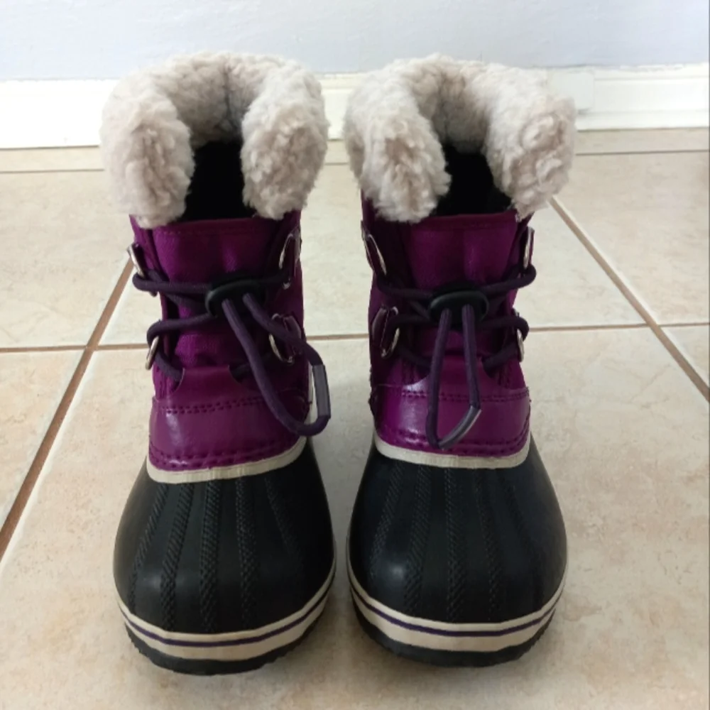 Sorel Children Yoot Pac Waterproof Nylon Boots Wild Iris/Dark Plum sz.13